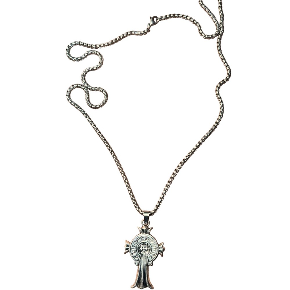 Chrome Hearts Silver Cross Necklace